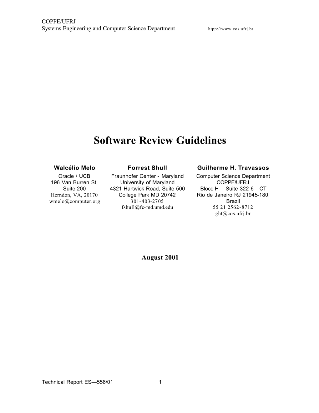 Software Review Guidelines