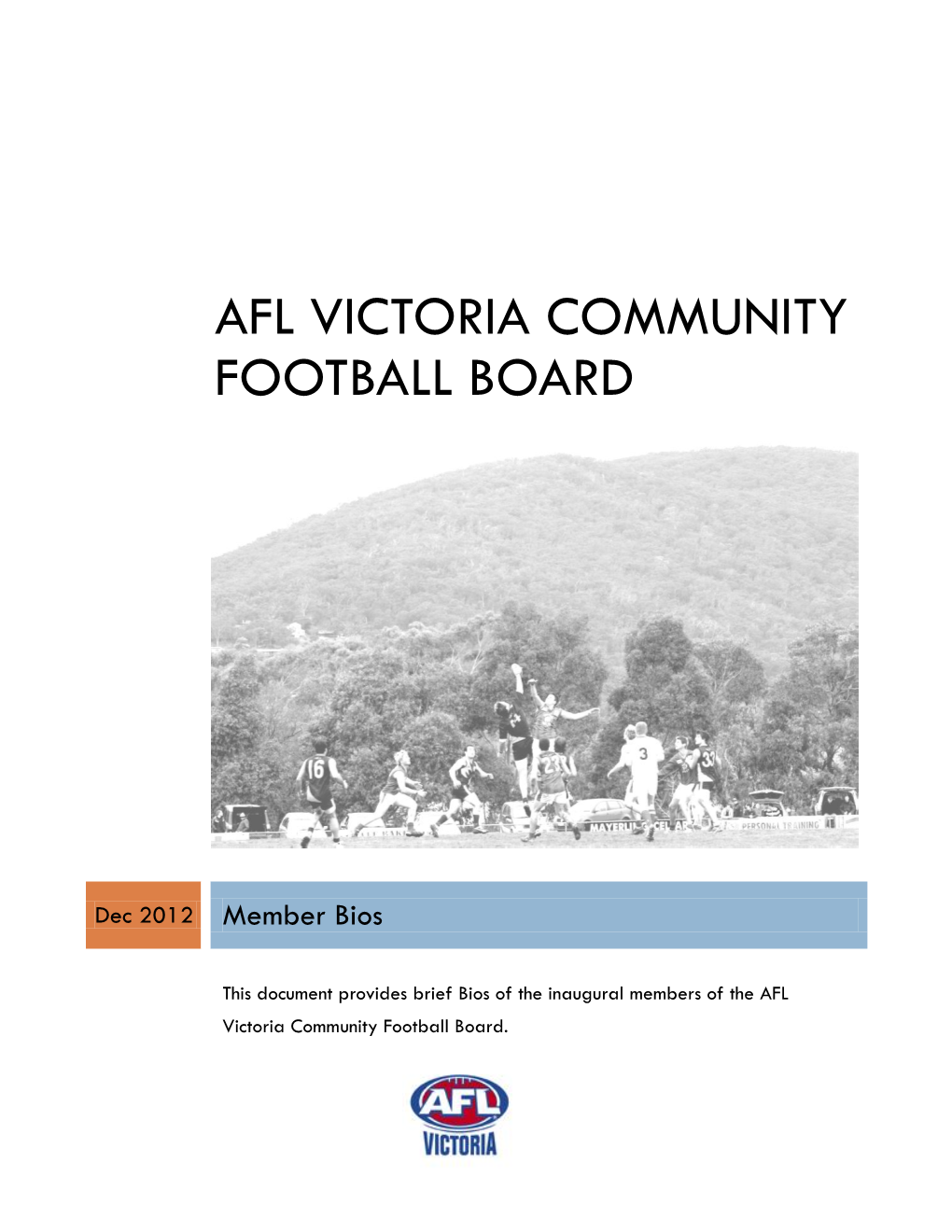Afl Victoria Community Football Board