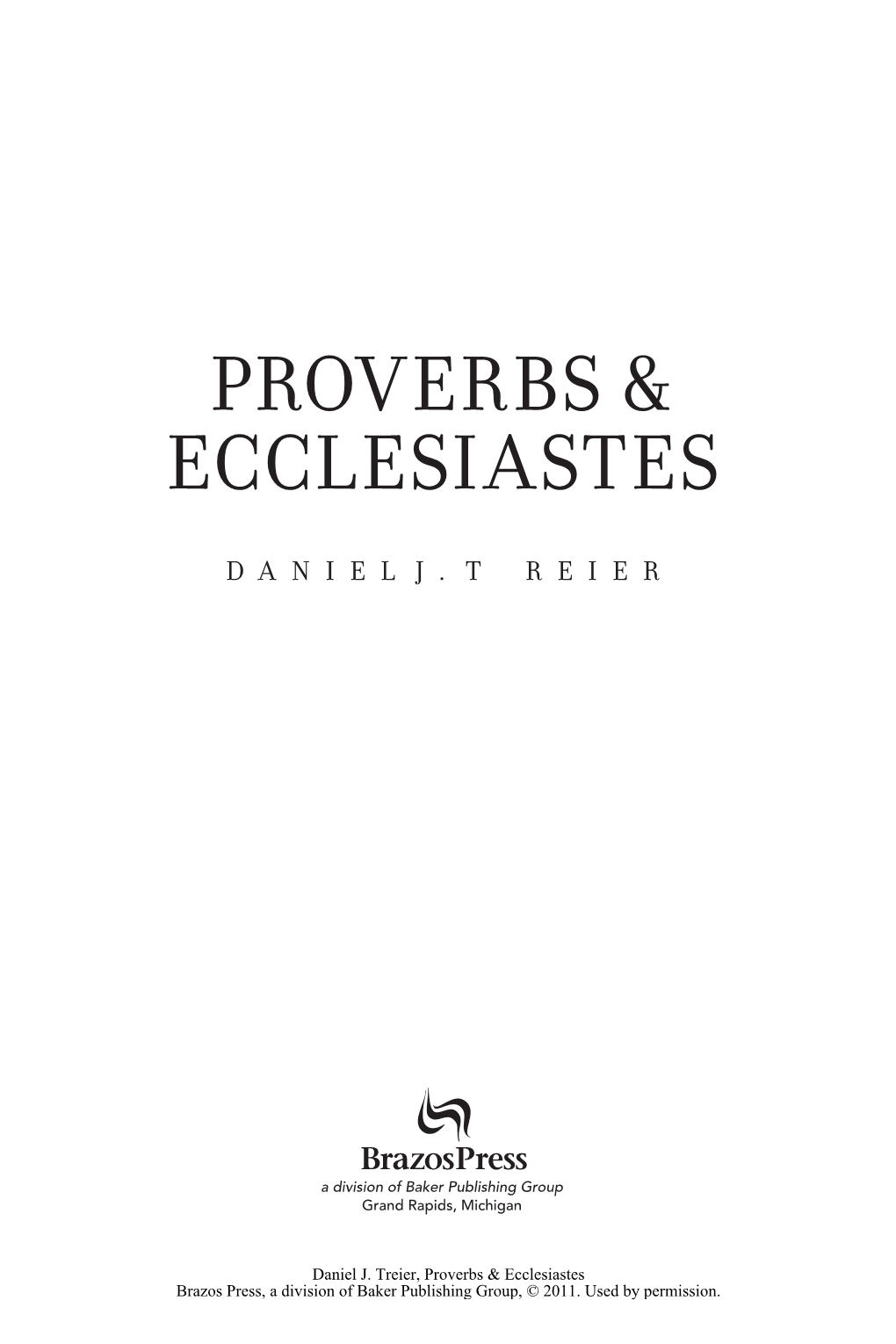 Proverbs & Ecclesiastes