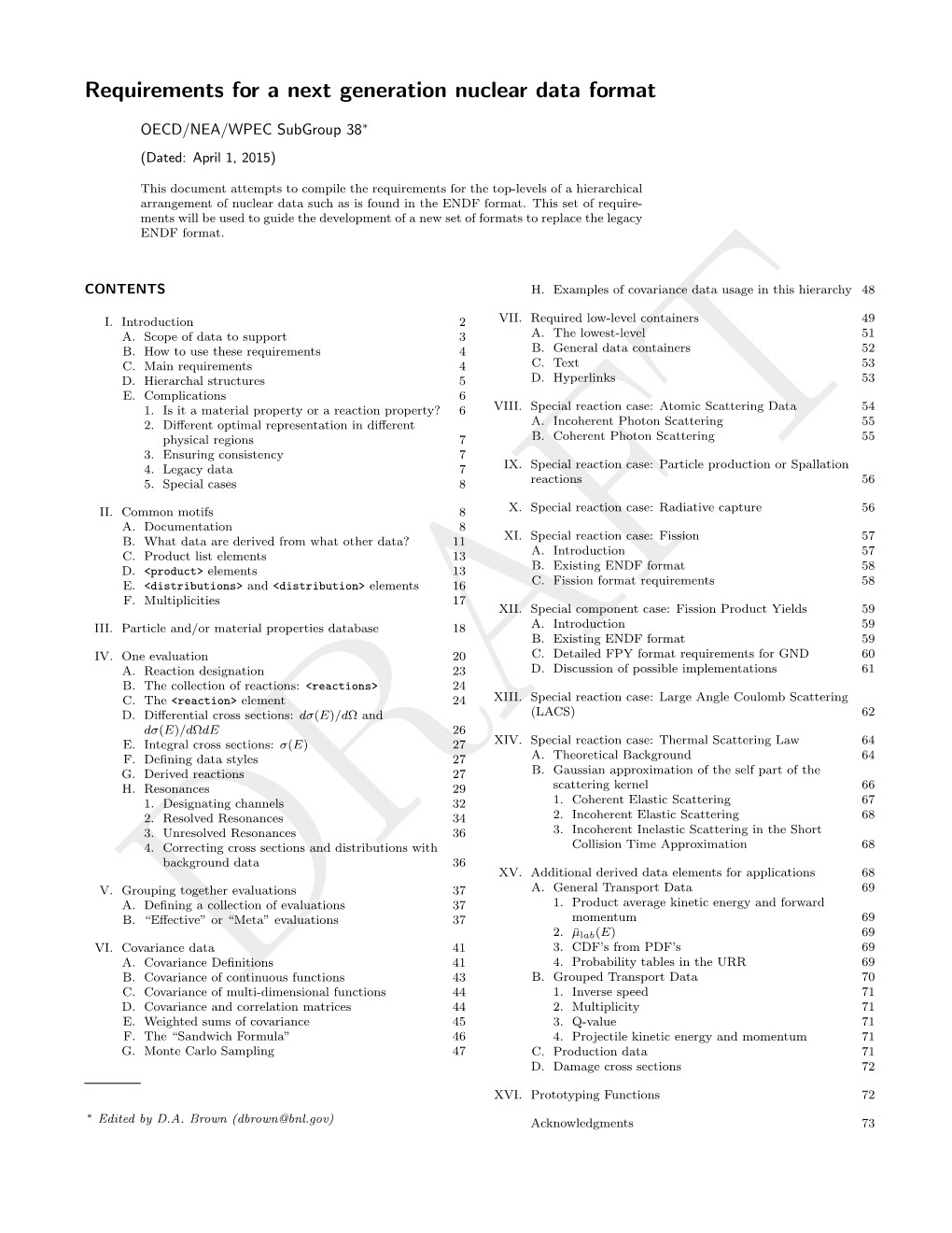 Requirements for a Next Generation Nuclear Data Format