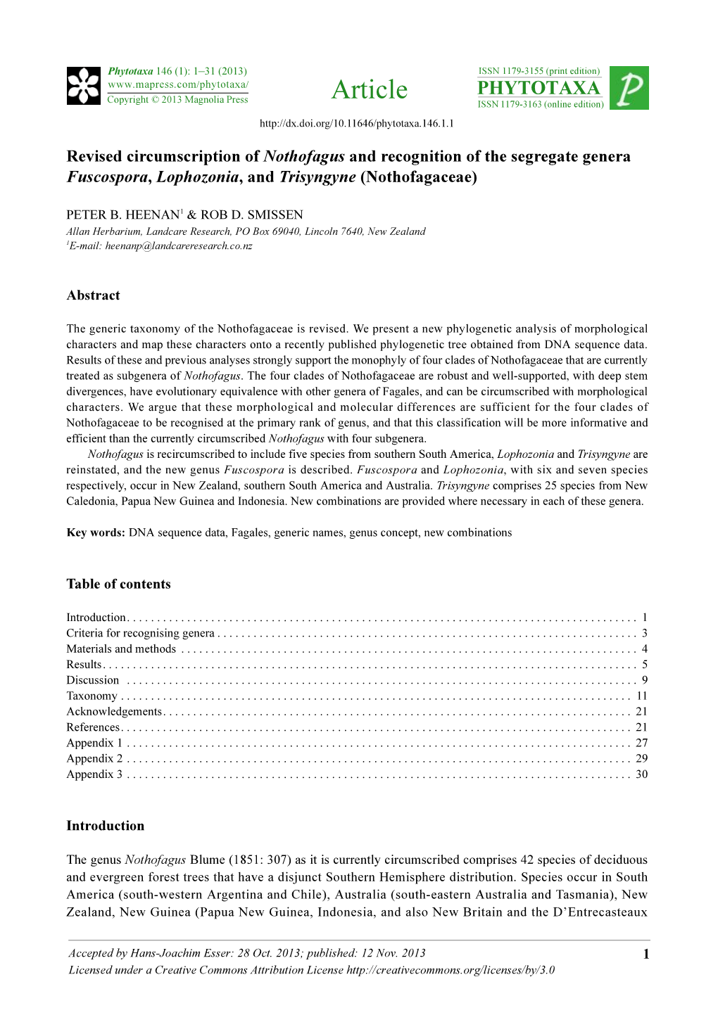 Article PHYTOTAXA Copyright © 2013 Magnolia Press ISSN 1179-3163 (Online Edition)