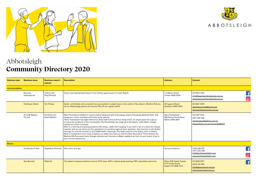 Abbotsleigh Community Directory 2020
