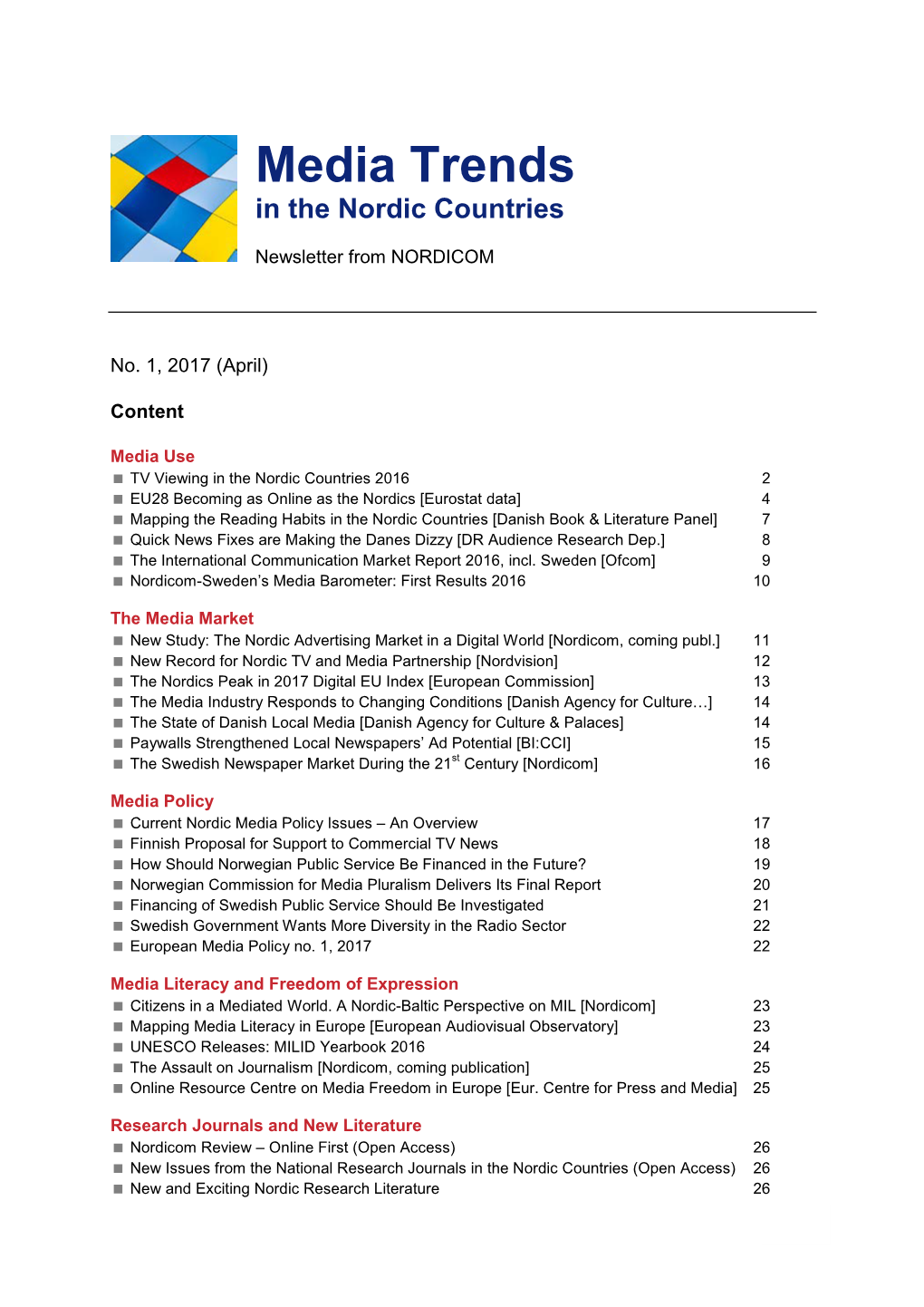 Media Trends in the Nordic Countries 2017