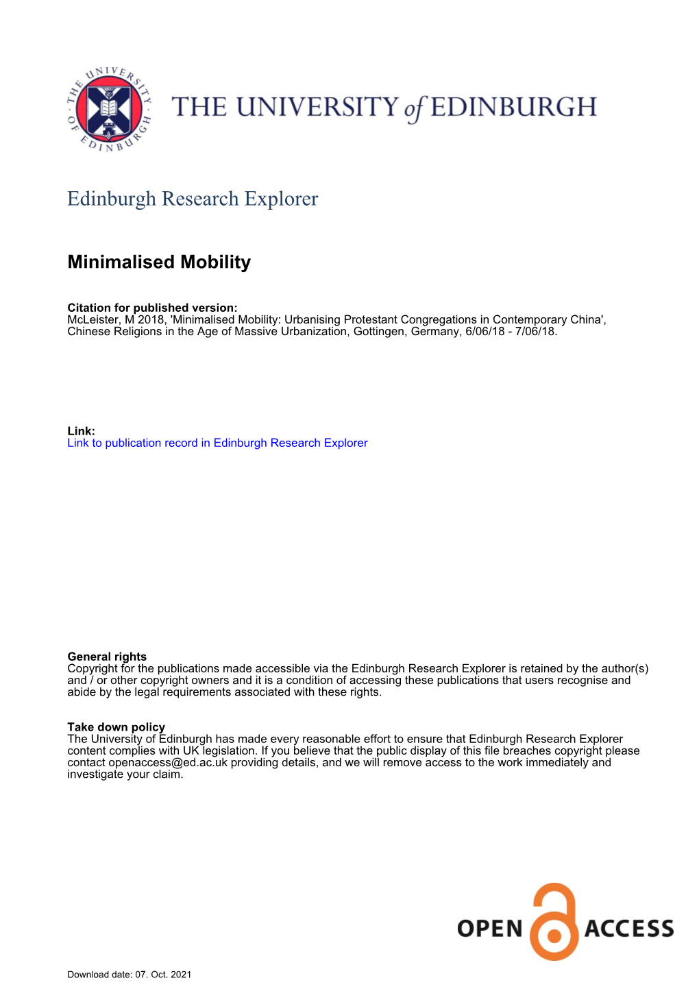Edinburgh Research Explorer