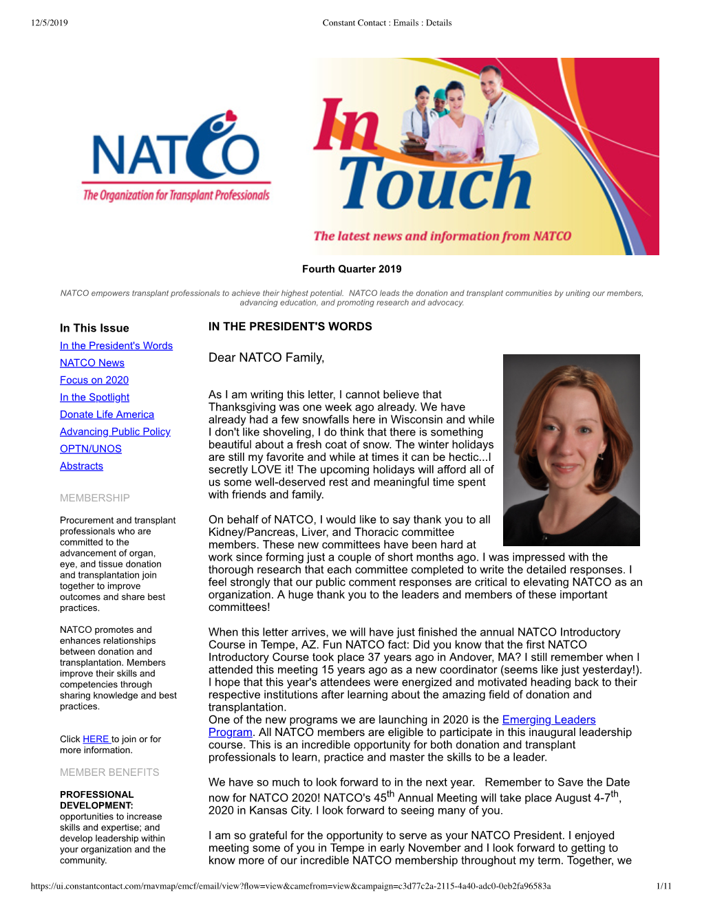 NATCO Intouch 4Th Quarter Newsletter