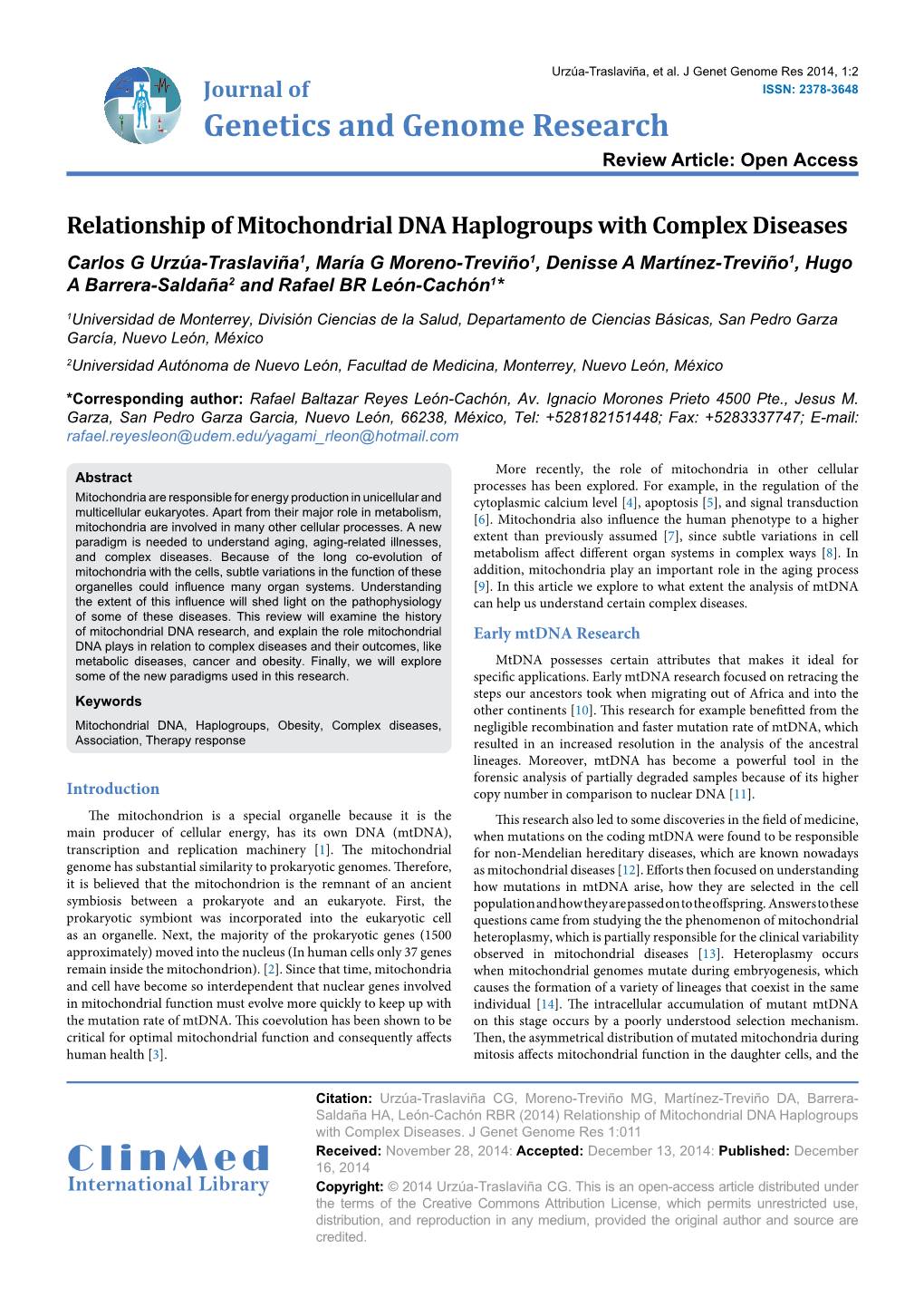 Relationship of Mitochondrial DNA Haplogroups with Complex Diseases