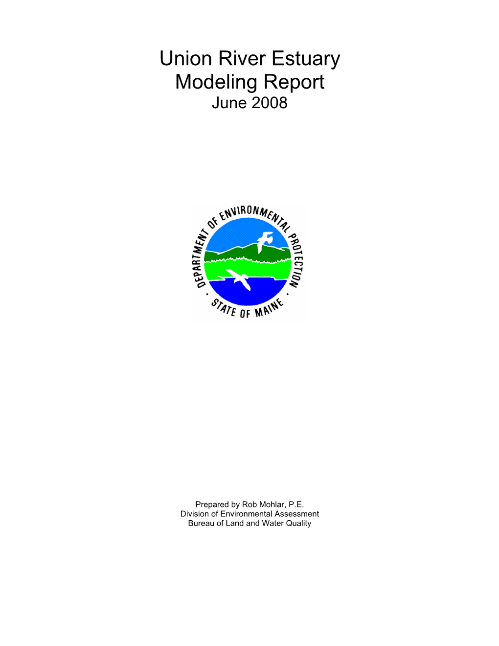 Union River Estuary Modeling Report June 2008