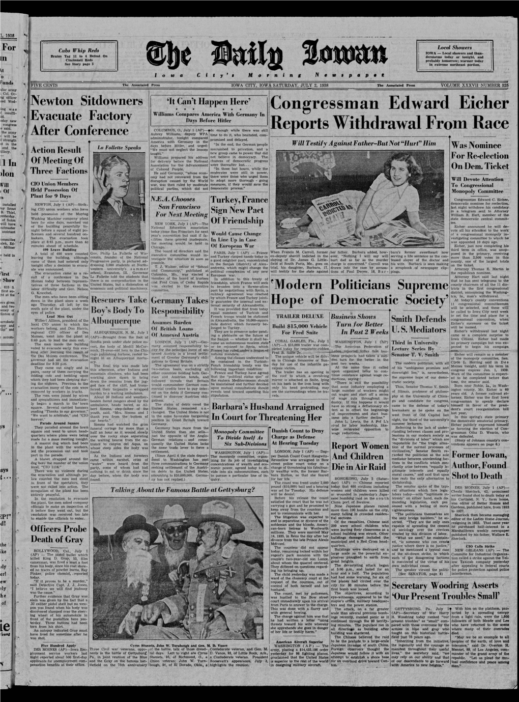 Daily Iowan (Iowa City, Iowa), 1938-07-02