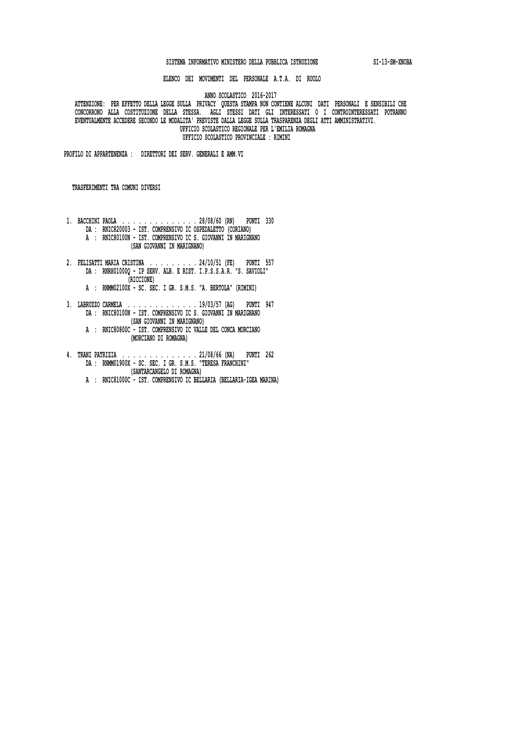 Sistema Informativo Ministero Della Pubblica Istruzione Si-13-Sm-Xnoba