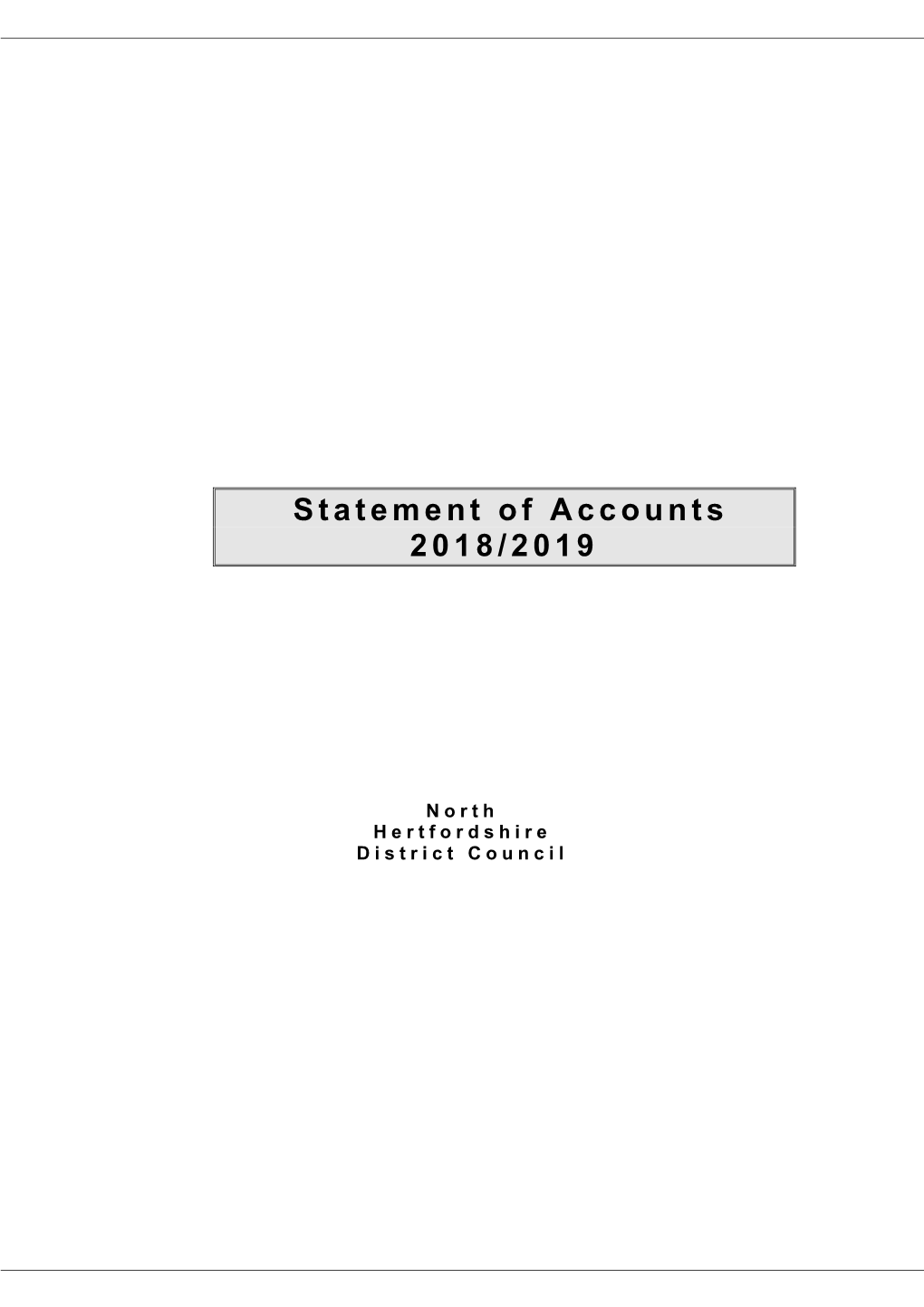 Statement of Accounts 2018/2019