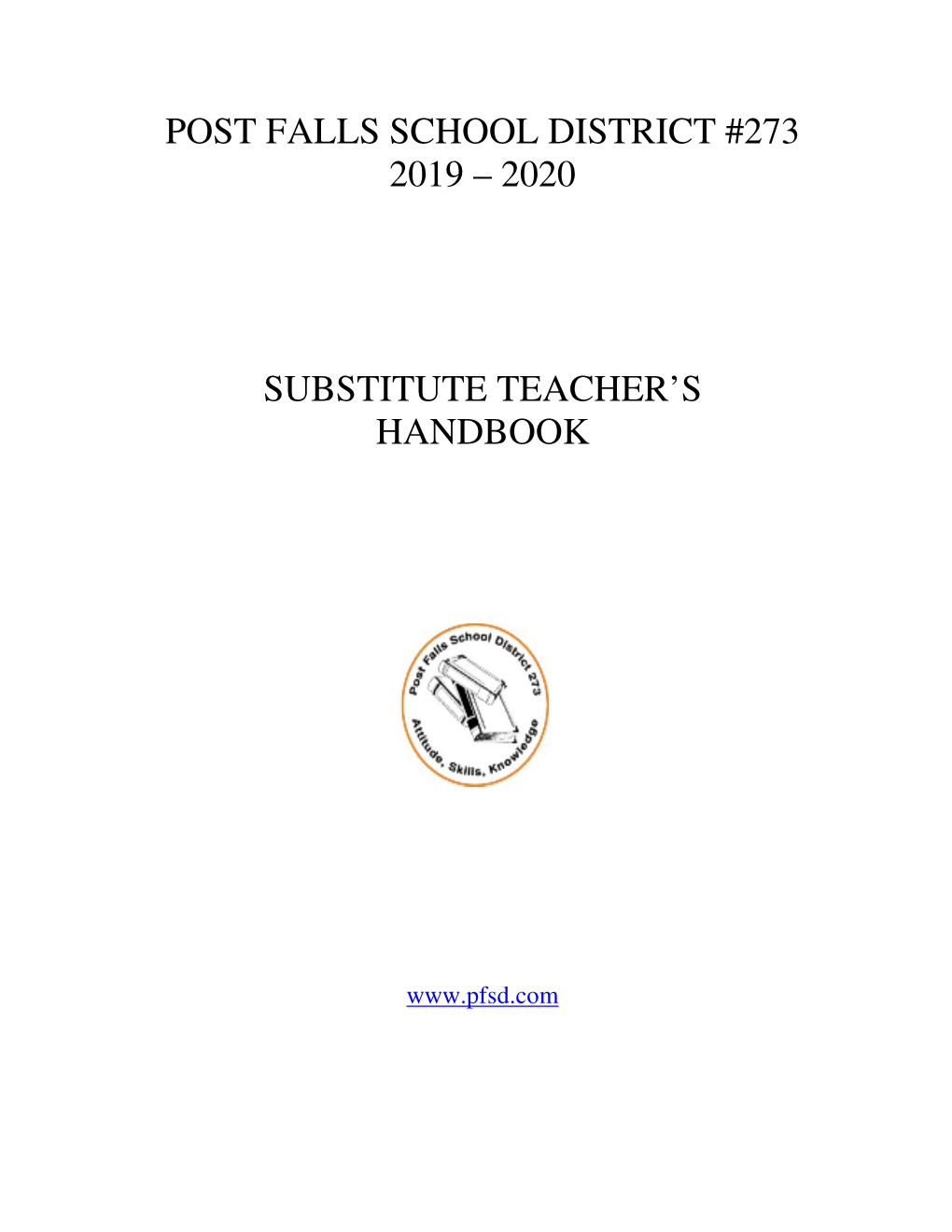 2020 Substitute Teacher's Handbook