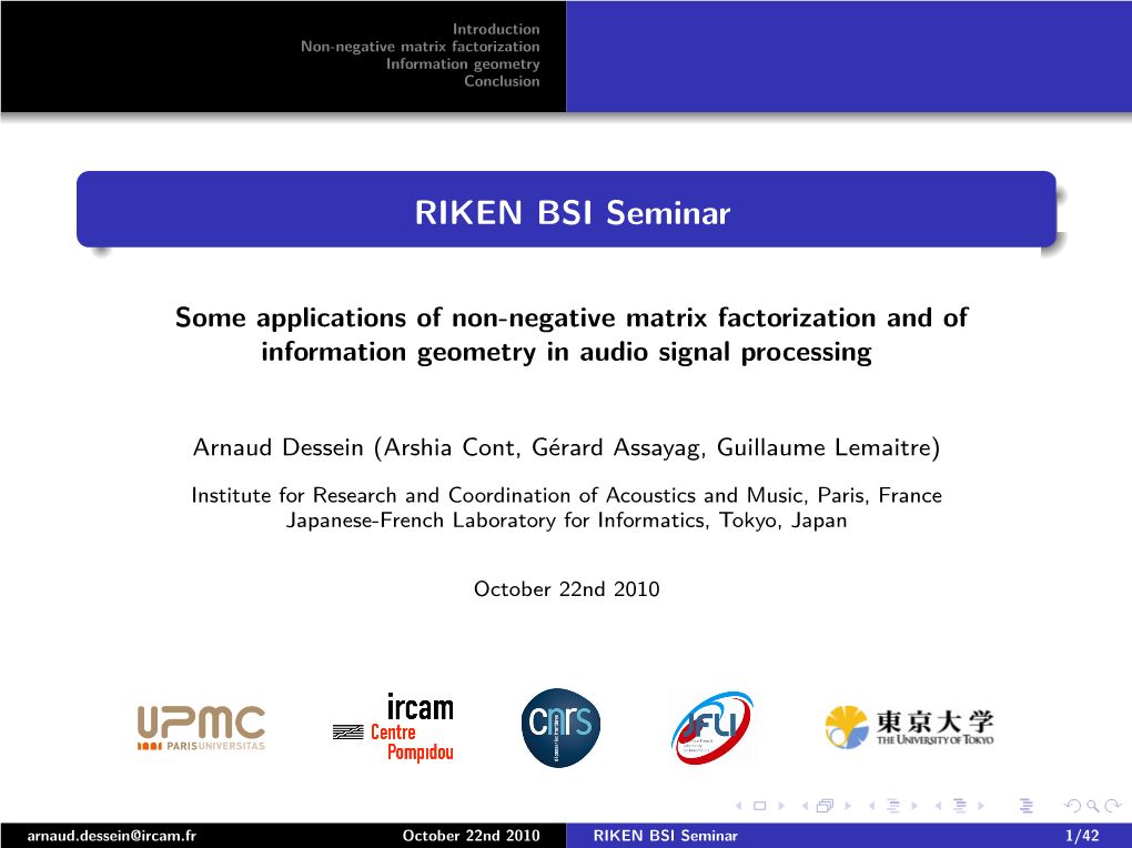 RIKEN BSI Seminar