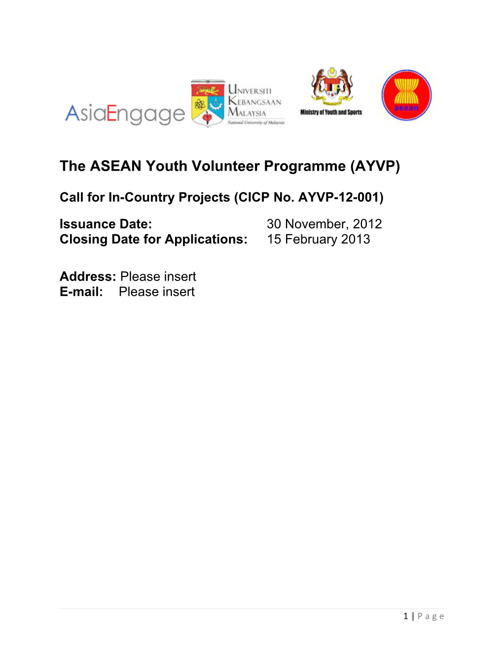 The ASEAN Youth Volunteer Programme (AYVP)