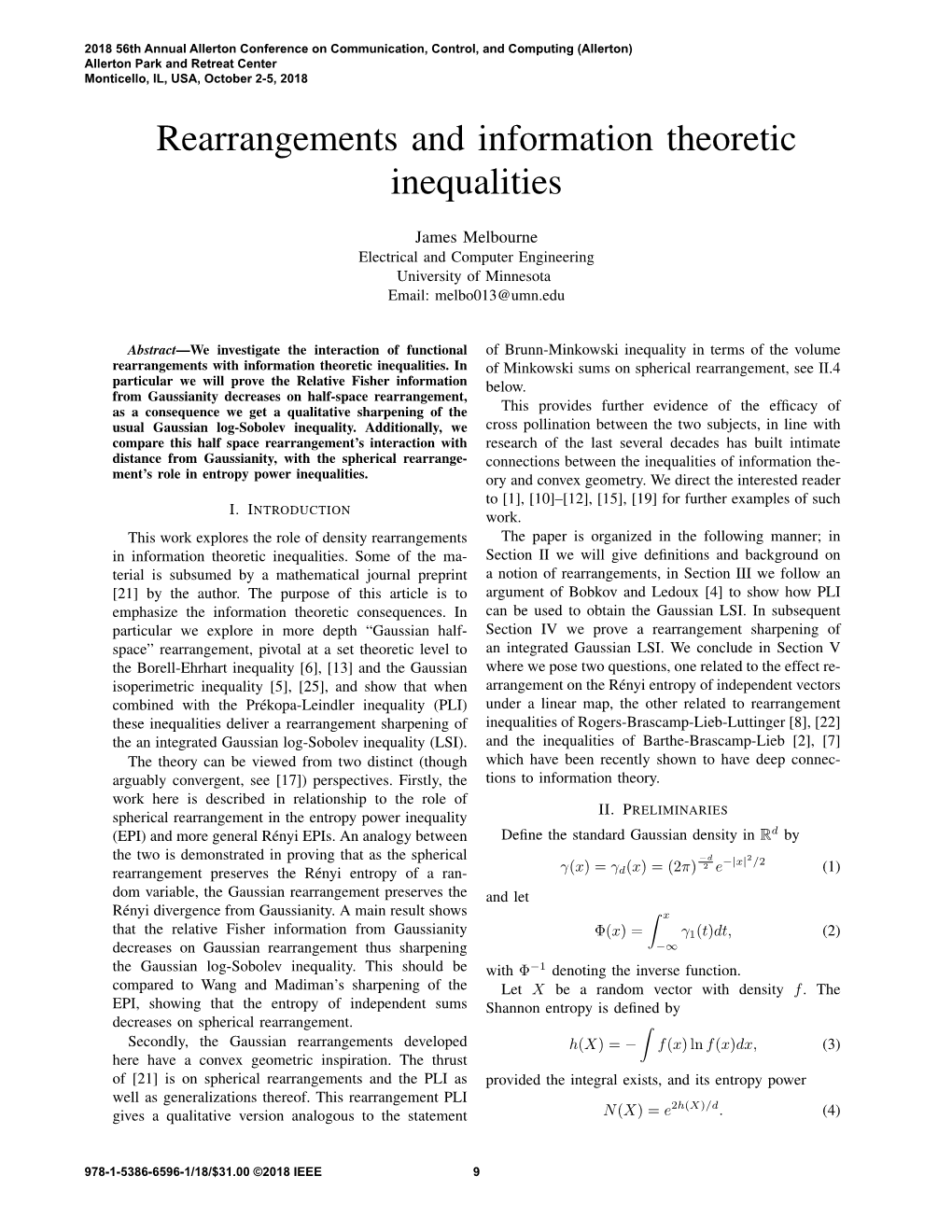 Rearrangements and Information Theoretic Inequalities
