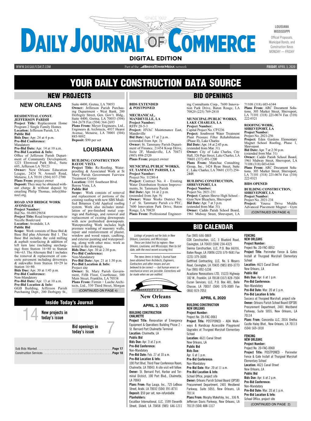 Your Daily Construction Data Source