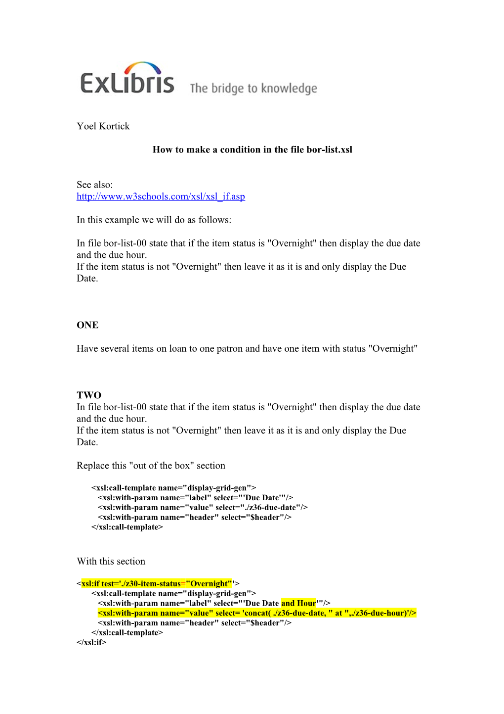How to Add a Condition to Bor-List Xsl Template Yoel Kortick