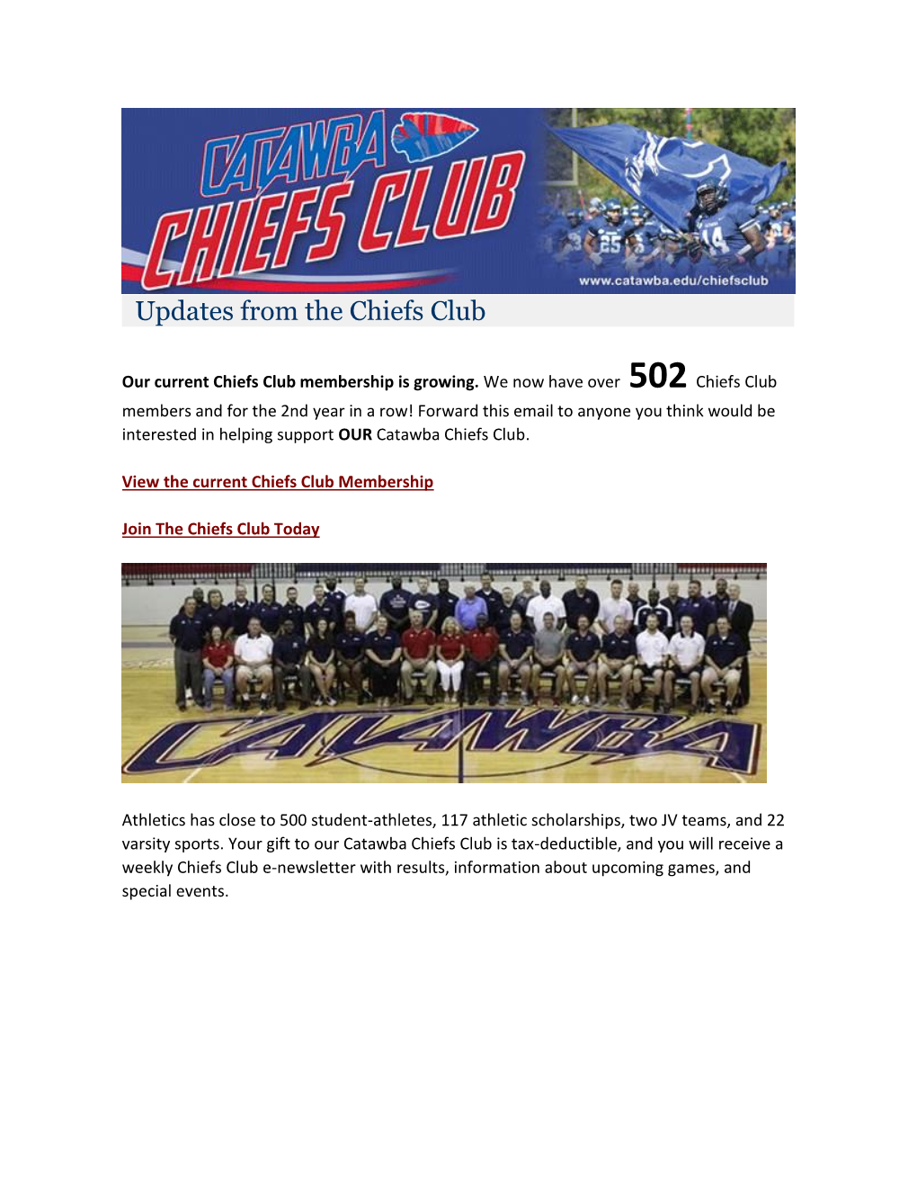 Updates from the Chiefs Club