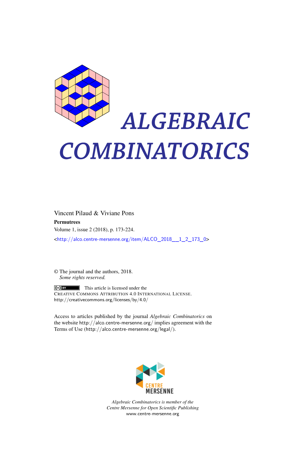 Algebraic Combinatorics