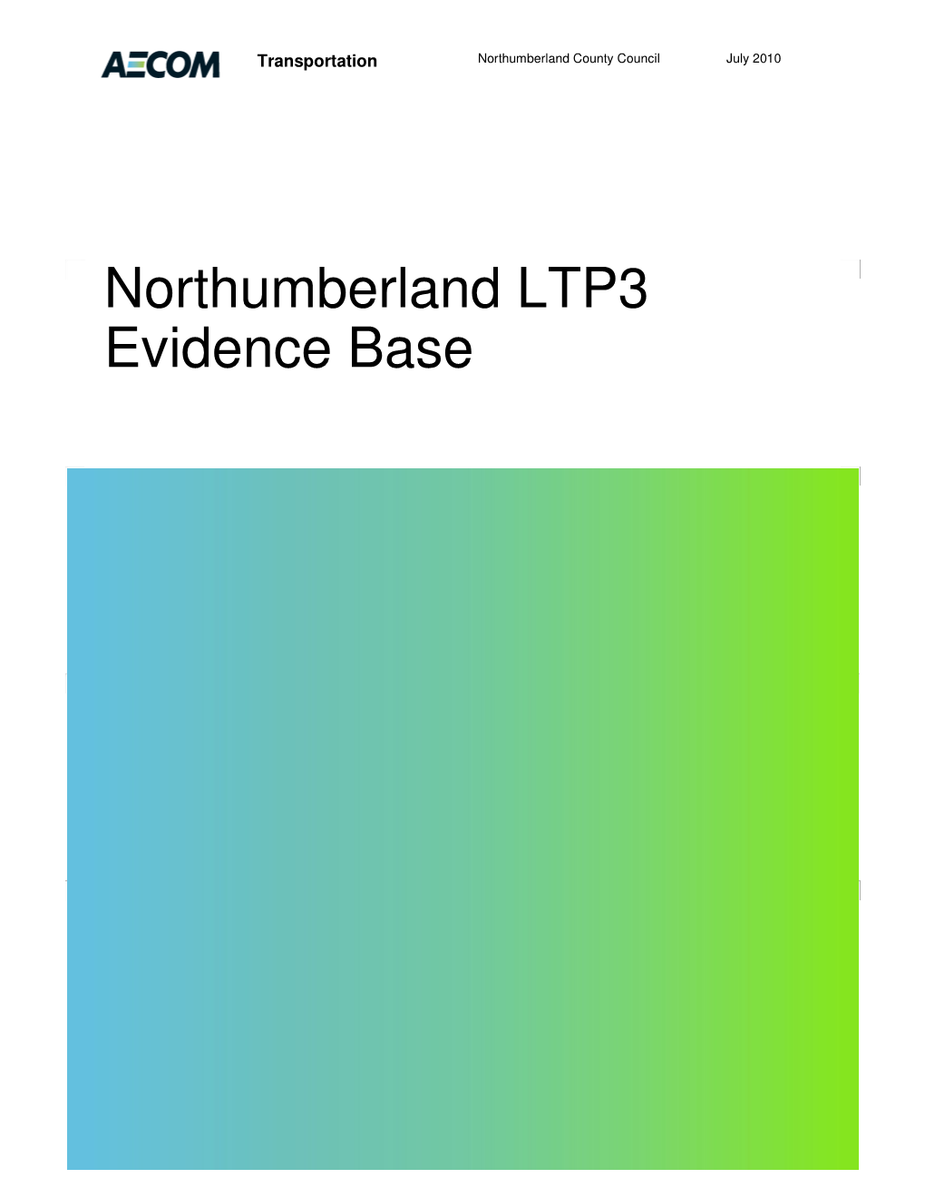 Northumberland LTP3 Evidence Base
