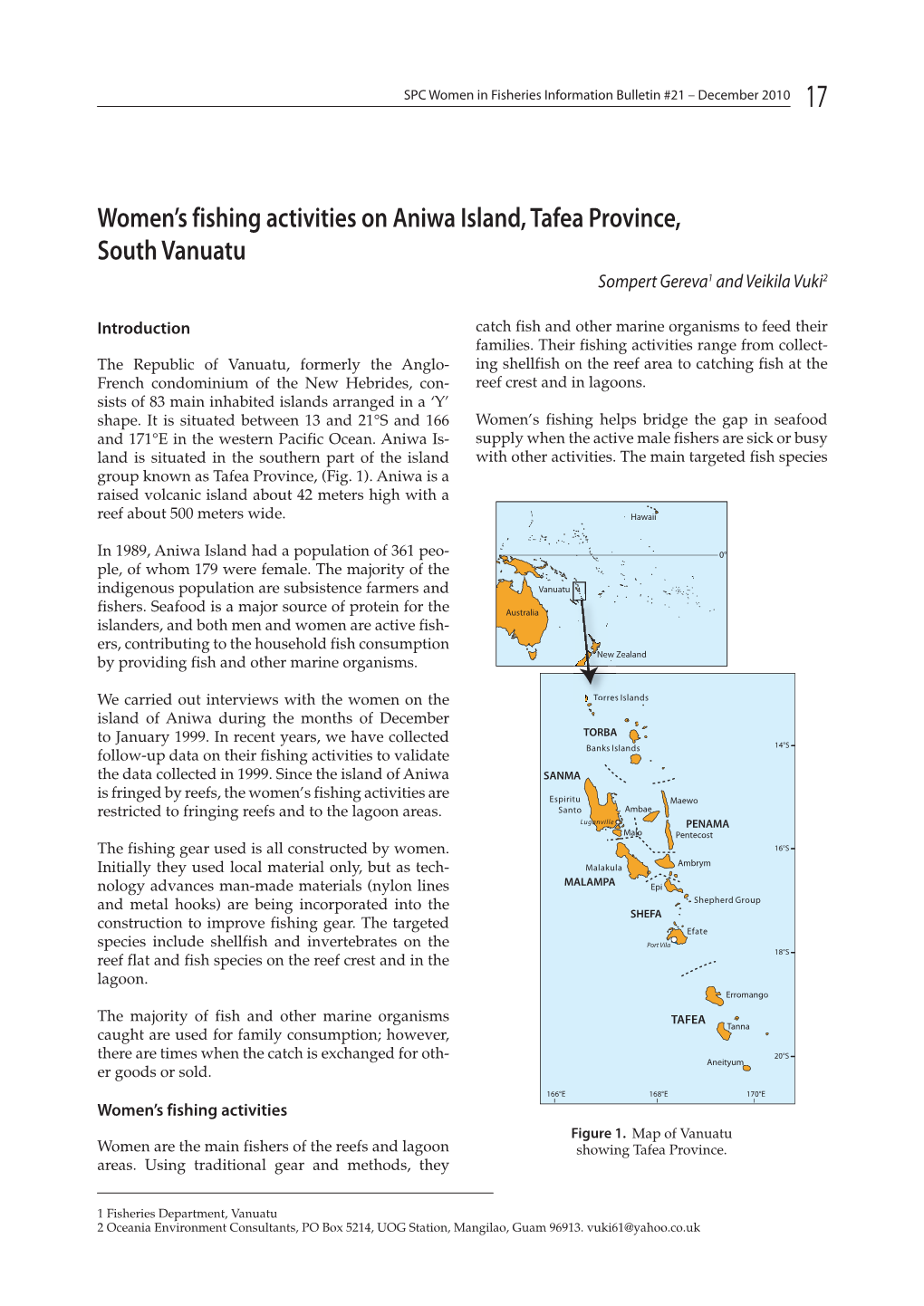 Women's Fishing Activities on Aniwa Island, Tafea Province, South