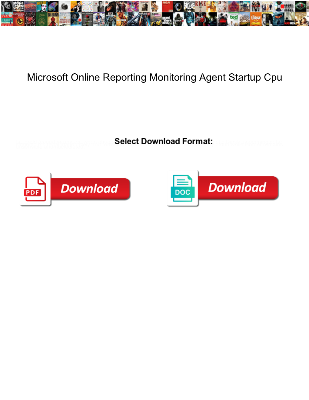 Microsoft Online Reporting Monitoring Agent Startup Cpu