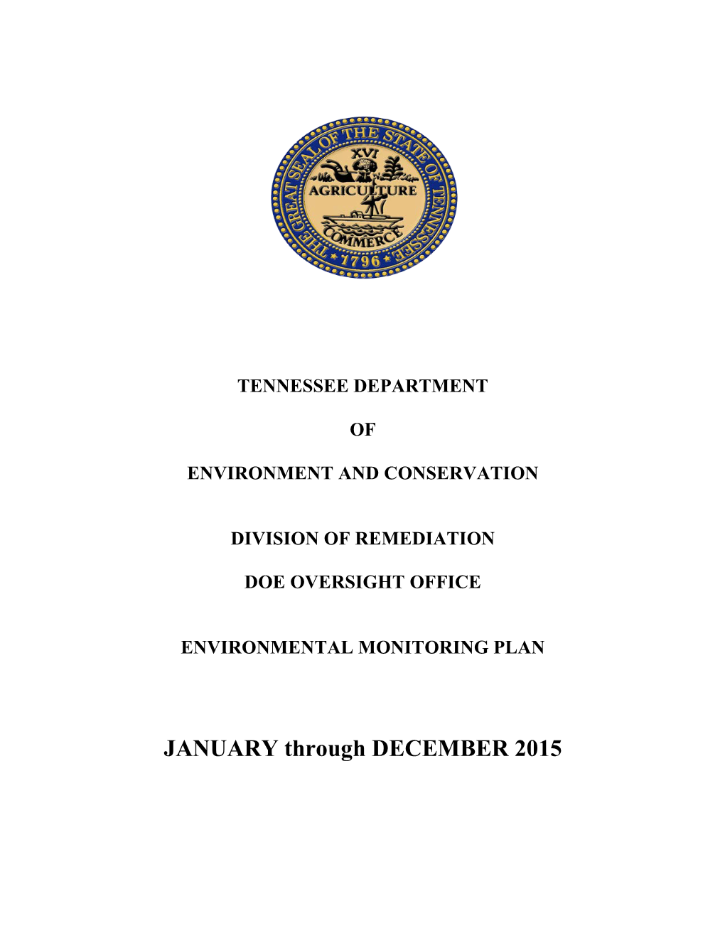 2015 Environmental Monitoring Plan