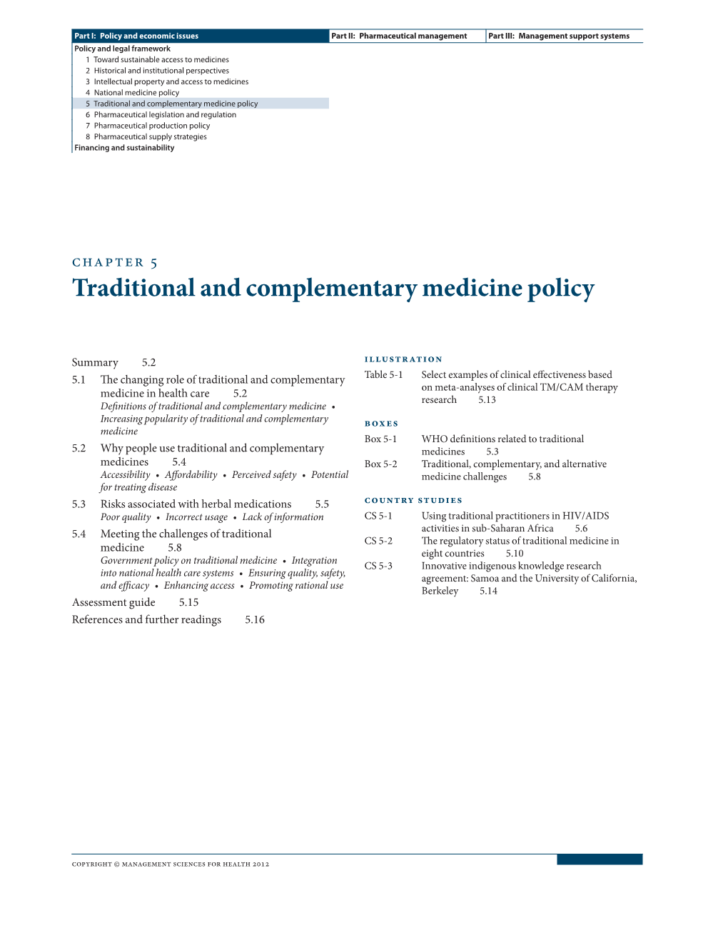 Traditional and Complementary Medicine Policy