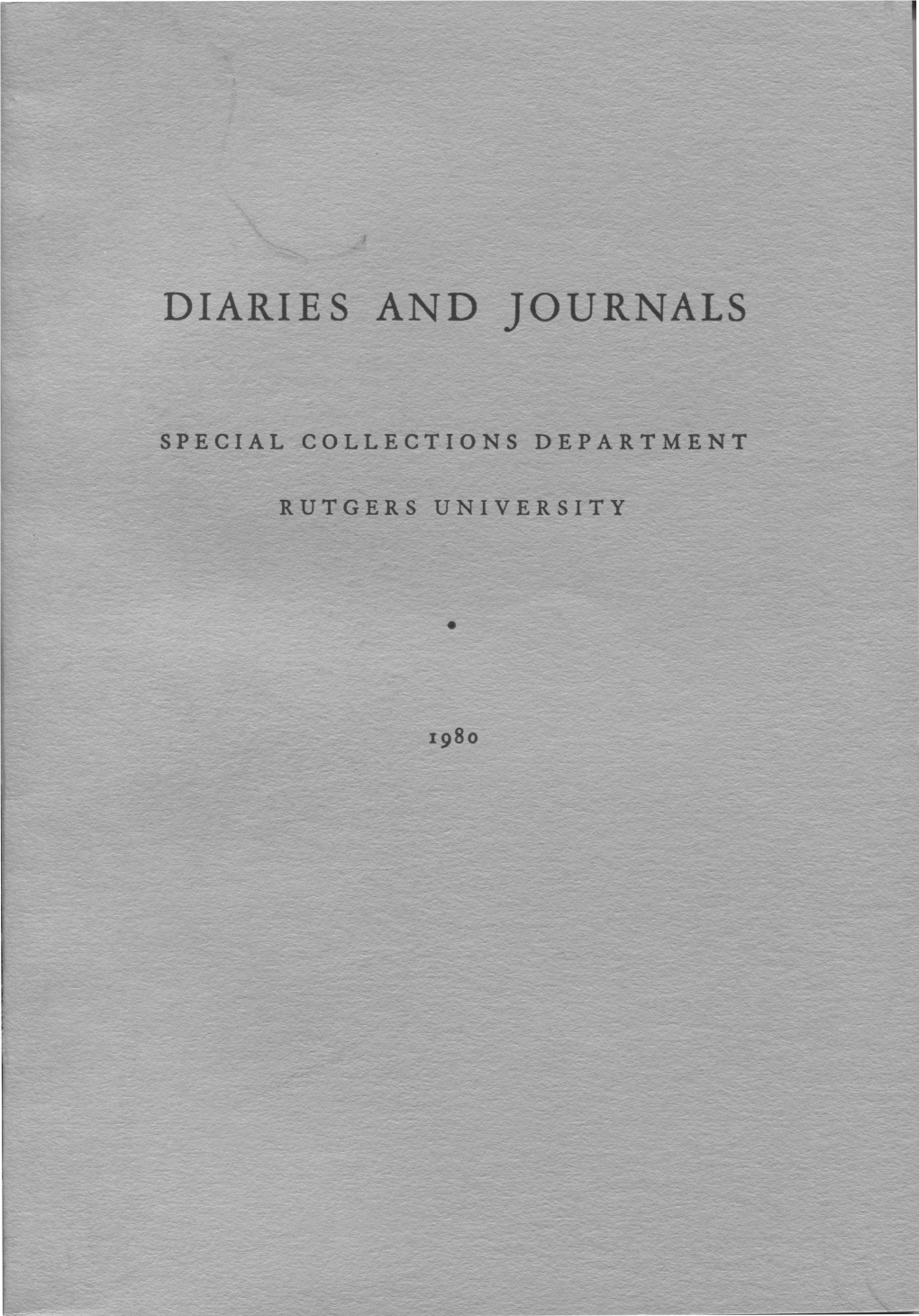 Diaries and Journals