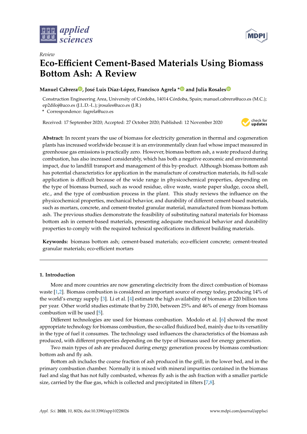 Eco-Efficient Cement-Based Materials Using Biomass Bottom Ash: a Review