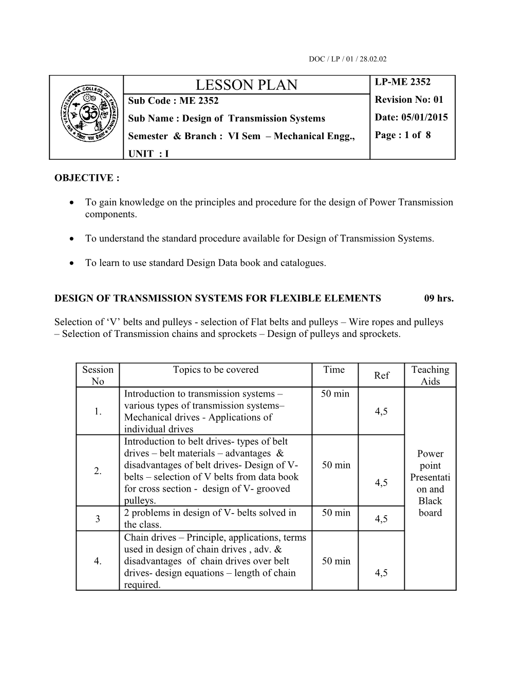 To Understand the Standard Procedure Available for Design of Transmission Systems