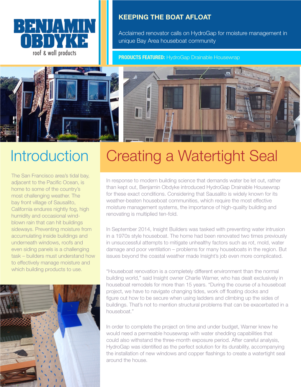 Sausalito Houseboat Case Study with Hydrogap
