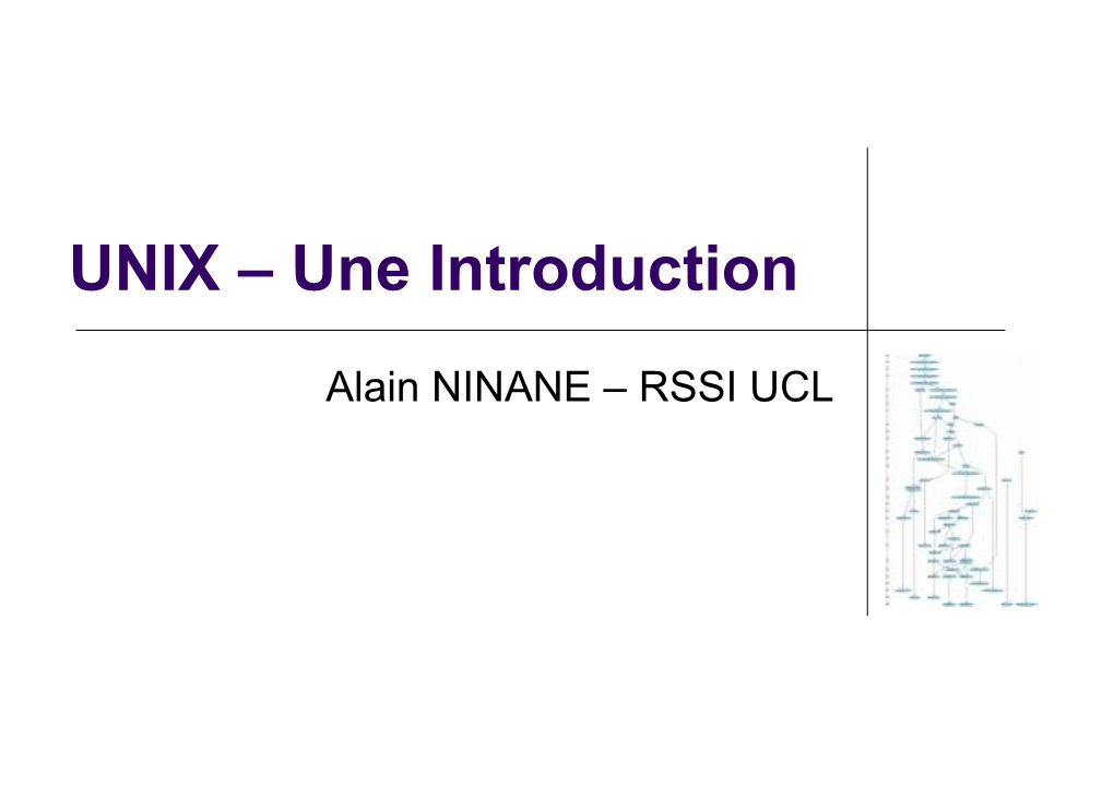 UNIX – Une Introduction