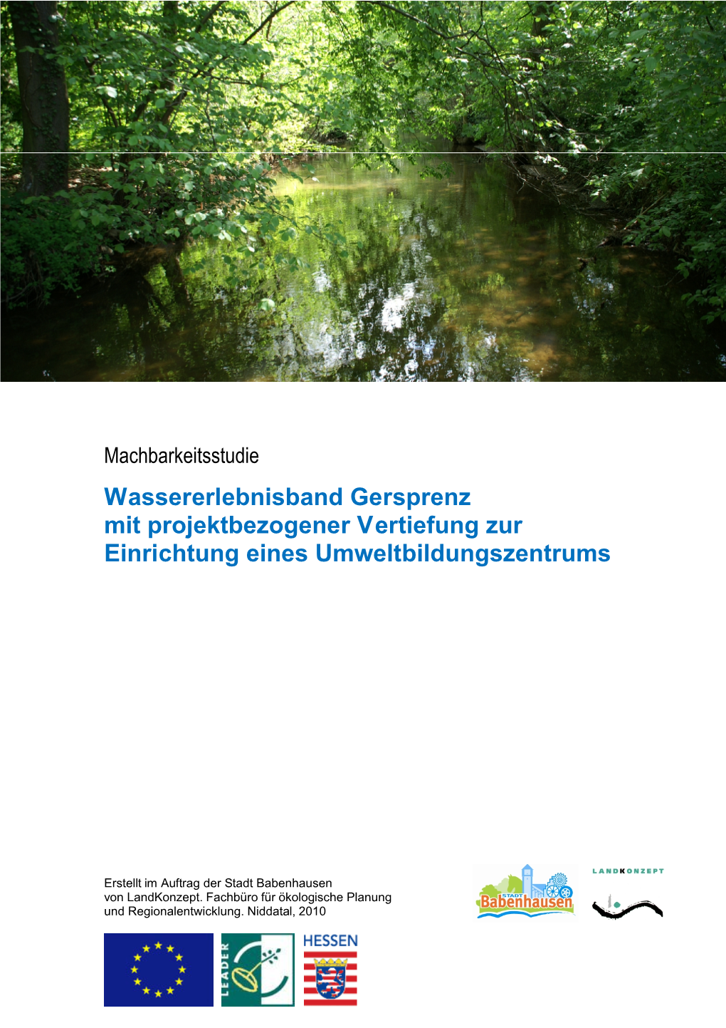 Wassererlebnisband Machbarkeitsstudie 2010