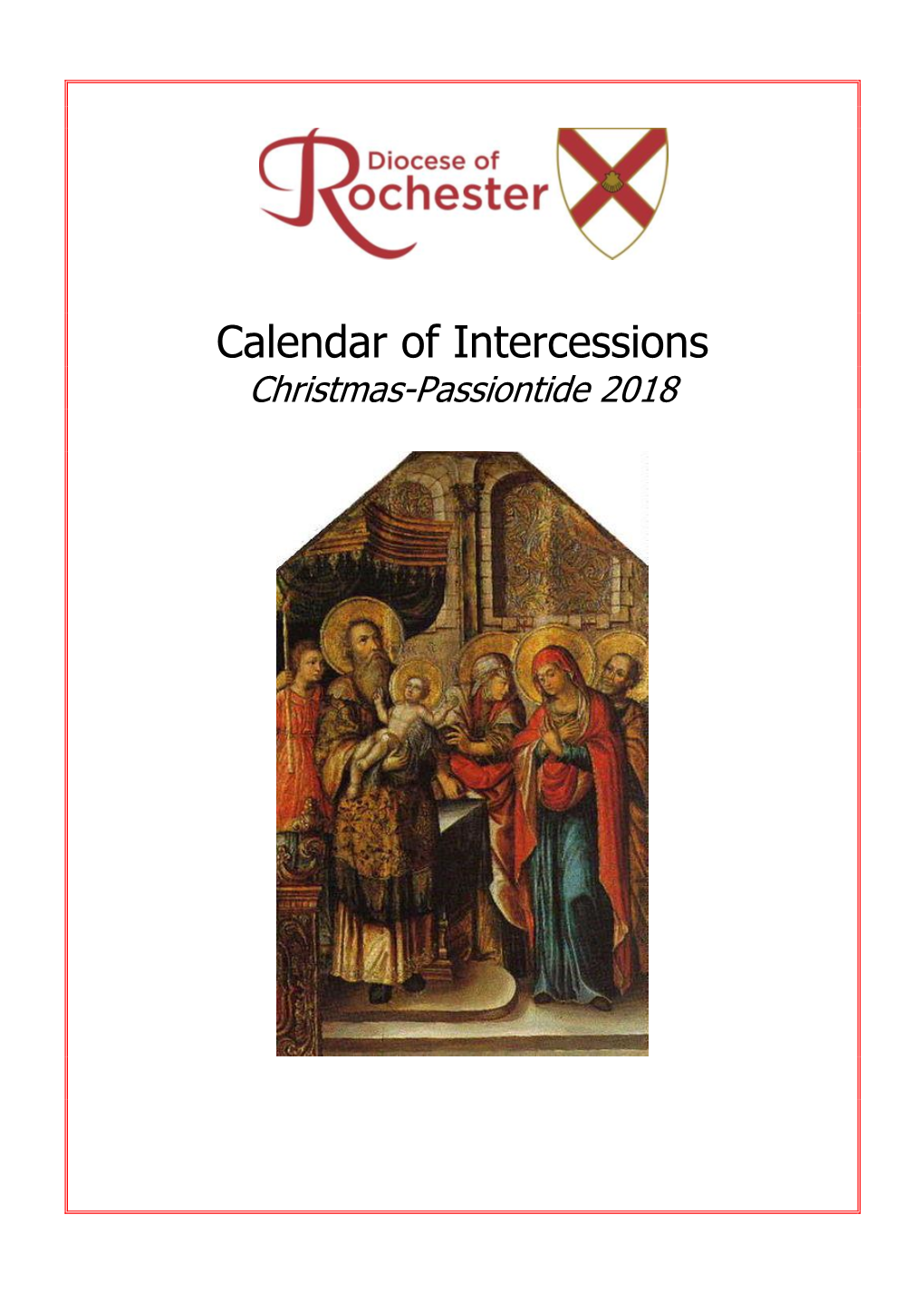 Calendar of Intercessions Christmas-Passiontide 2018