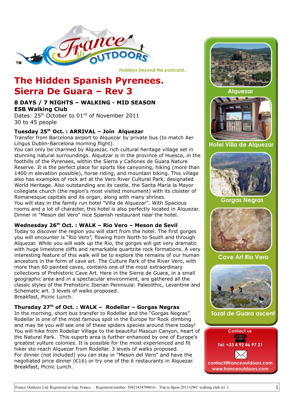 The Hidden Spanish Pyrenees. Sierra De Guara – Rev 3