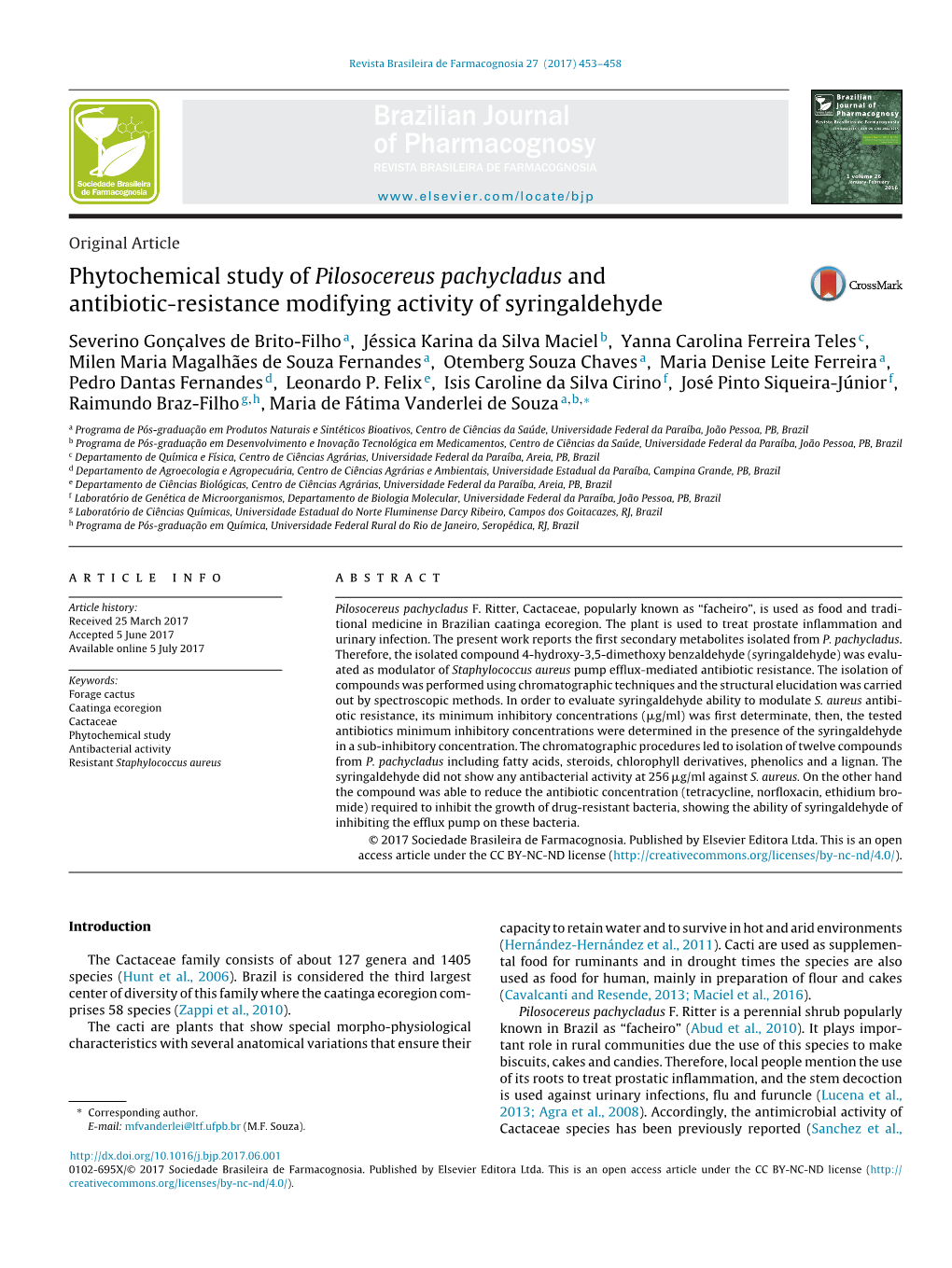 Phytochemical Study of Pilosocereus Pachycladus And