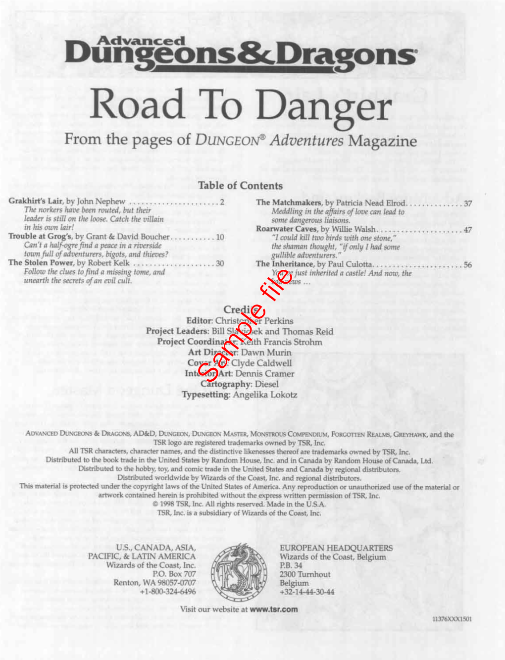 To Danger from the Pages of DUNGEO~Adventures Magazine