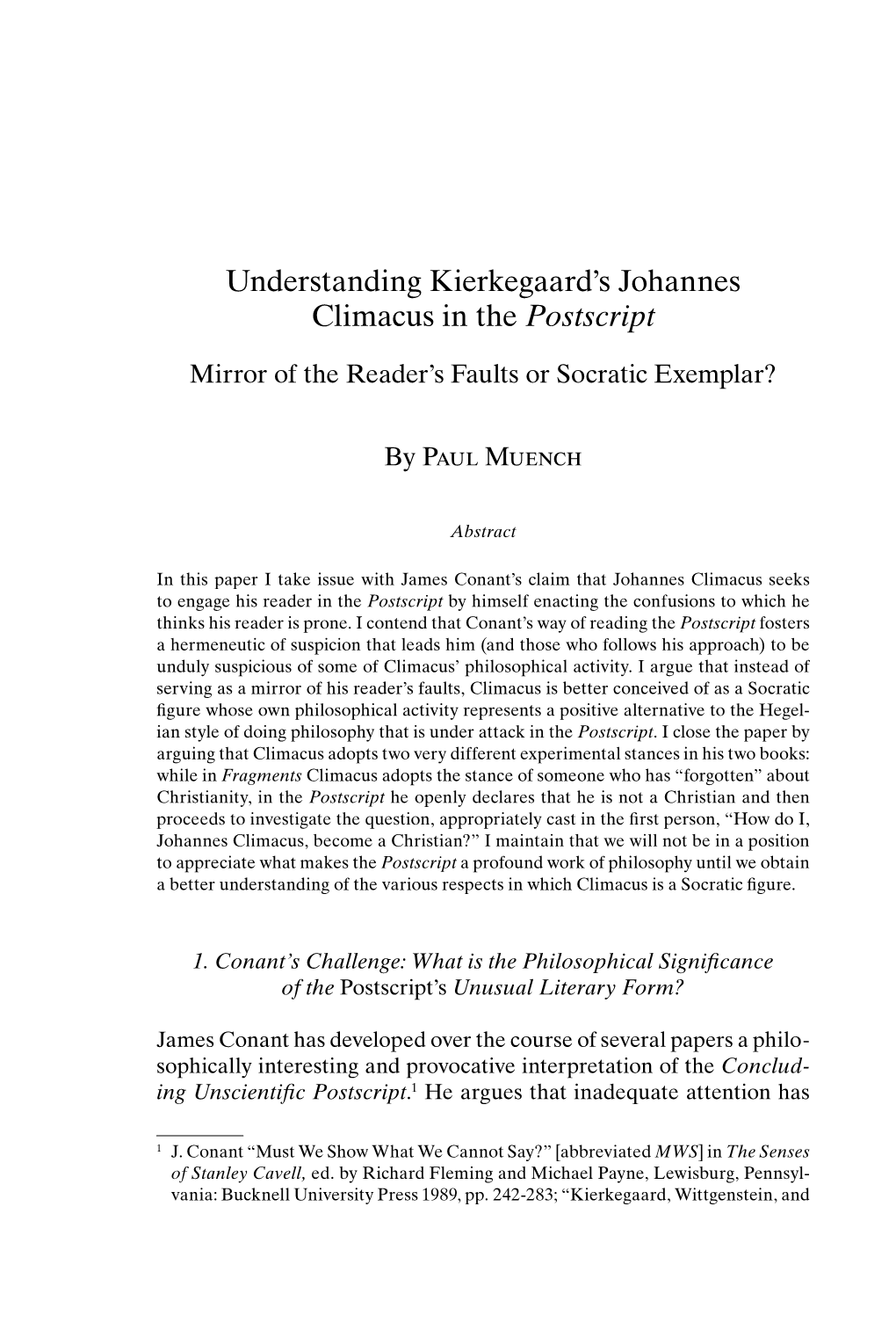 Understanding Kierkegaards Johannes Climacus in the Postscript