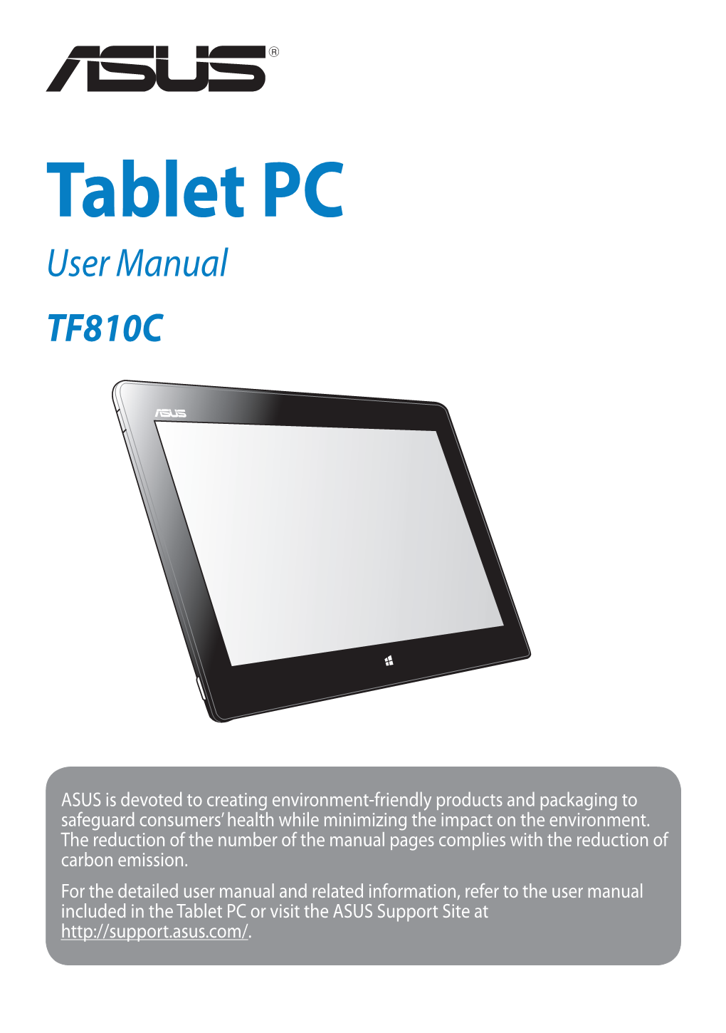 Tablet PC User Manual TF810C