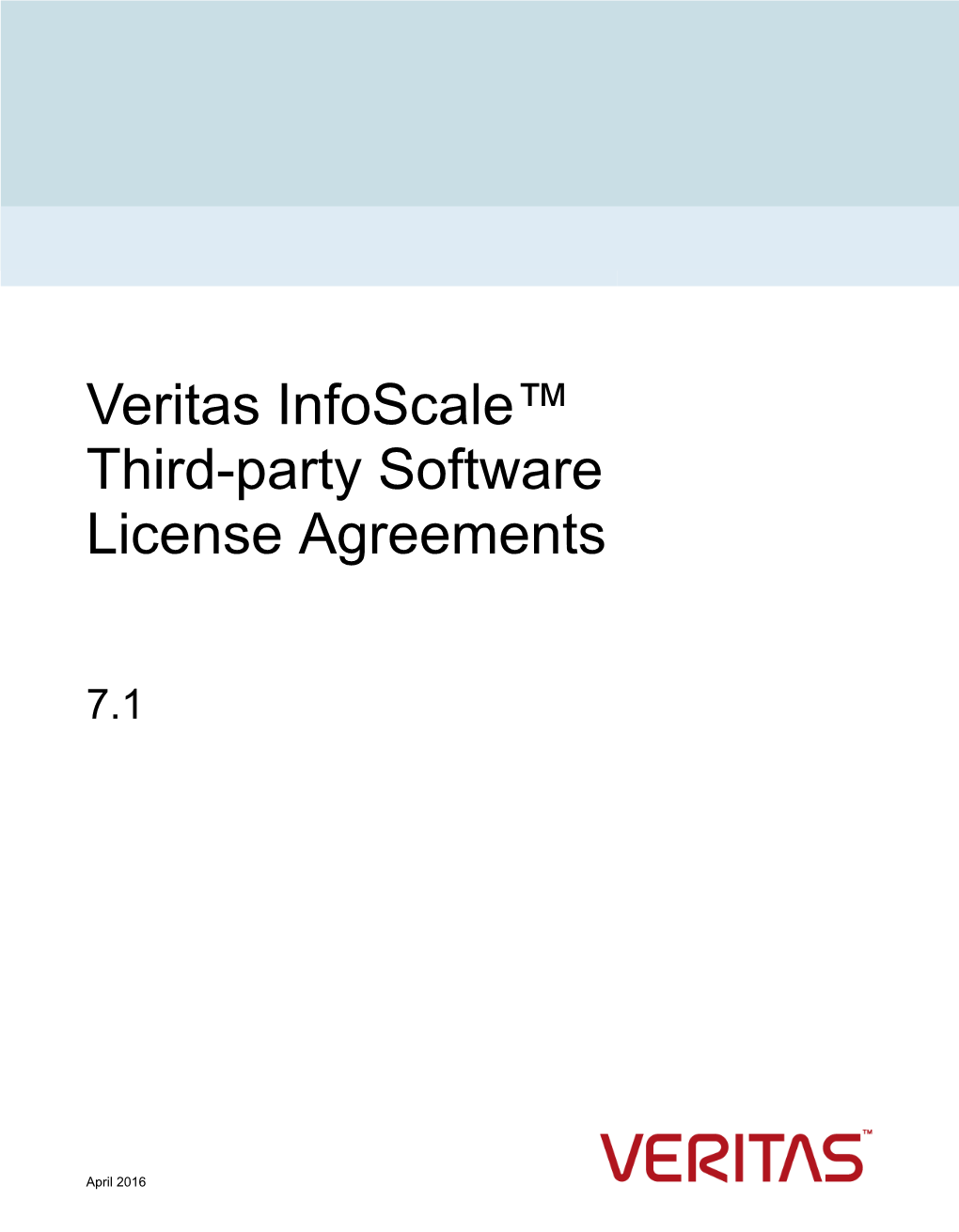 Veritas Infoscale Third-Party Software License Agreements