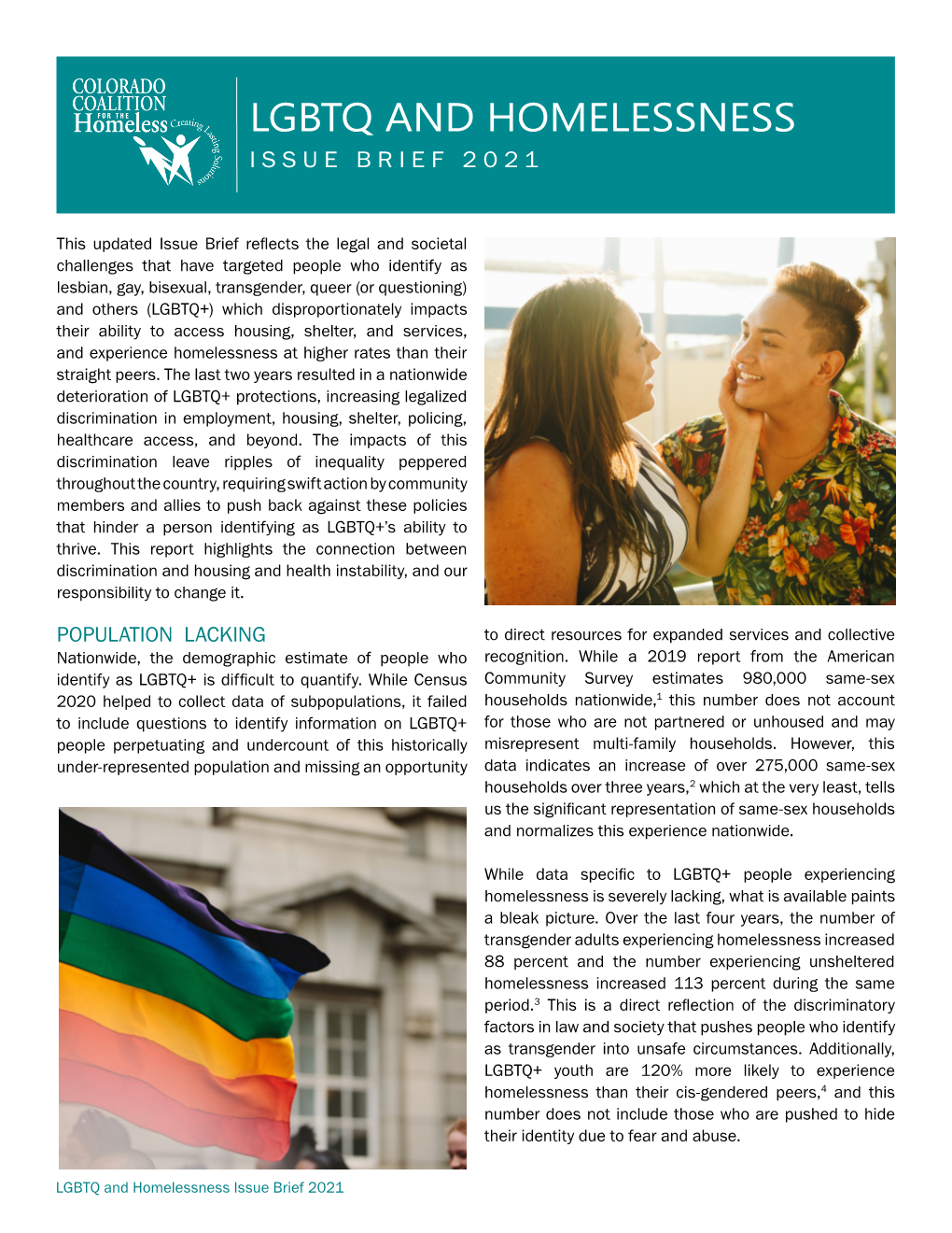 Lgbtq and Homelessness Issue Brief 2021