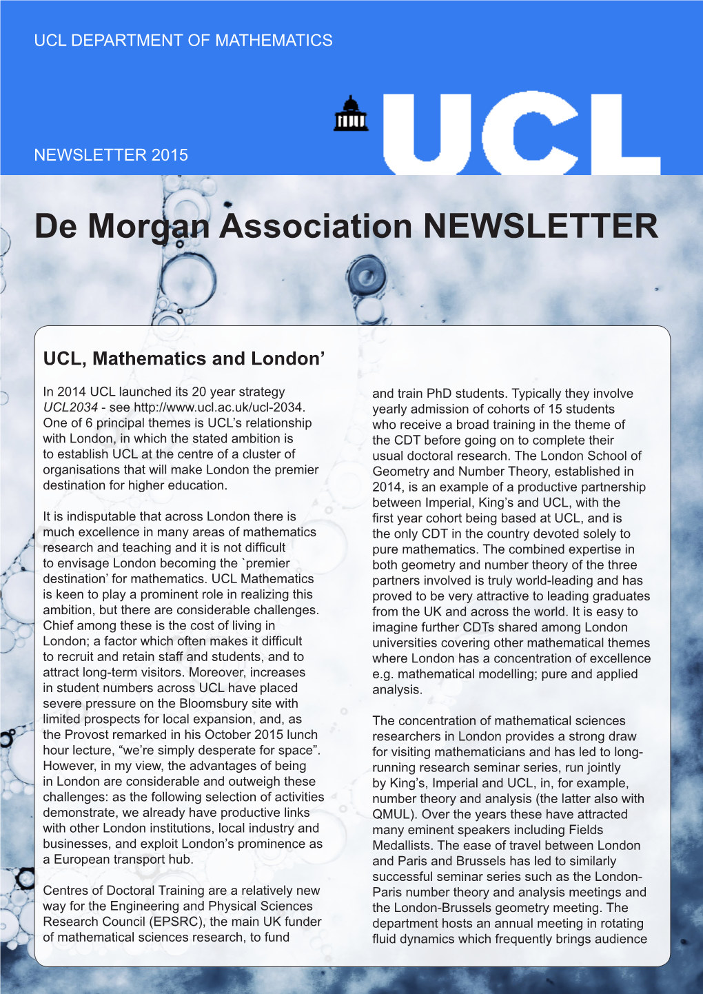 De Morgan Newsletter 2015