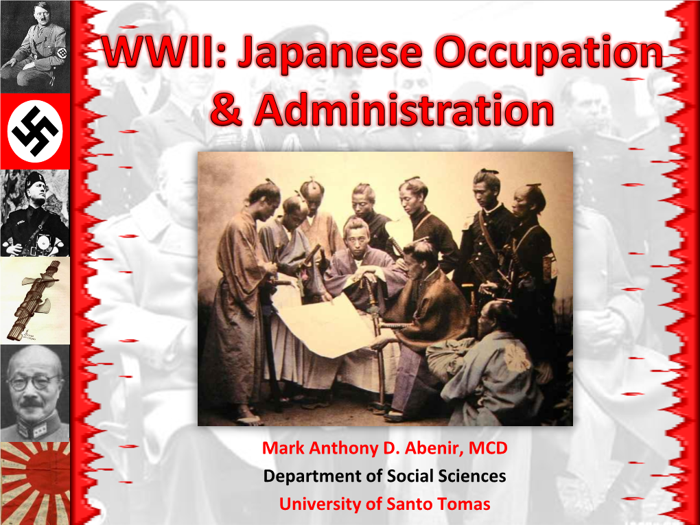 World War II, Japanese Occupation and Military Administration