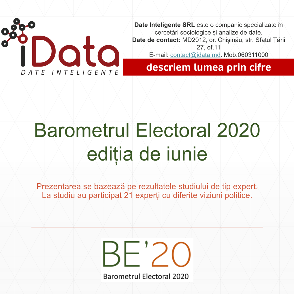 Barometrul Electoral 2020 Ediția De Iunie