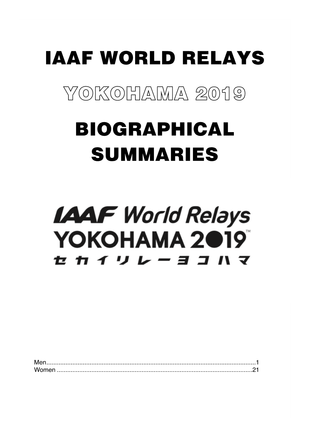 2019 Yokohama Biographies.Qxp Biographical