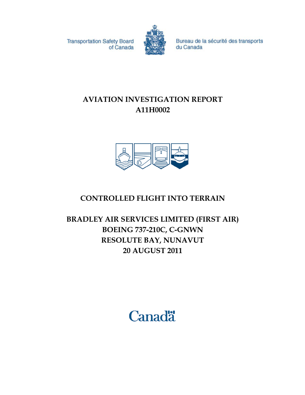 Aviation Investigation Report A11h0002