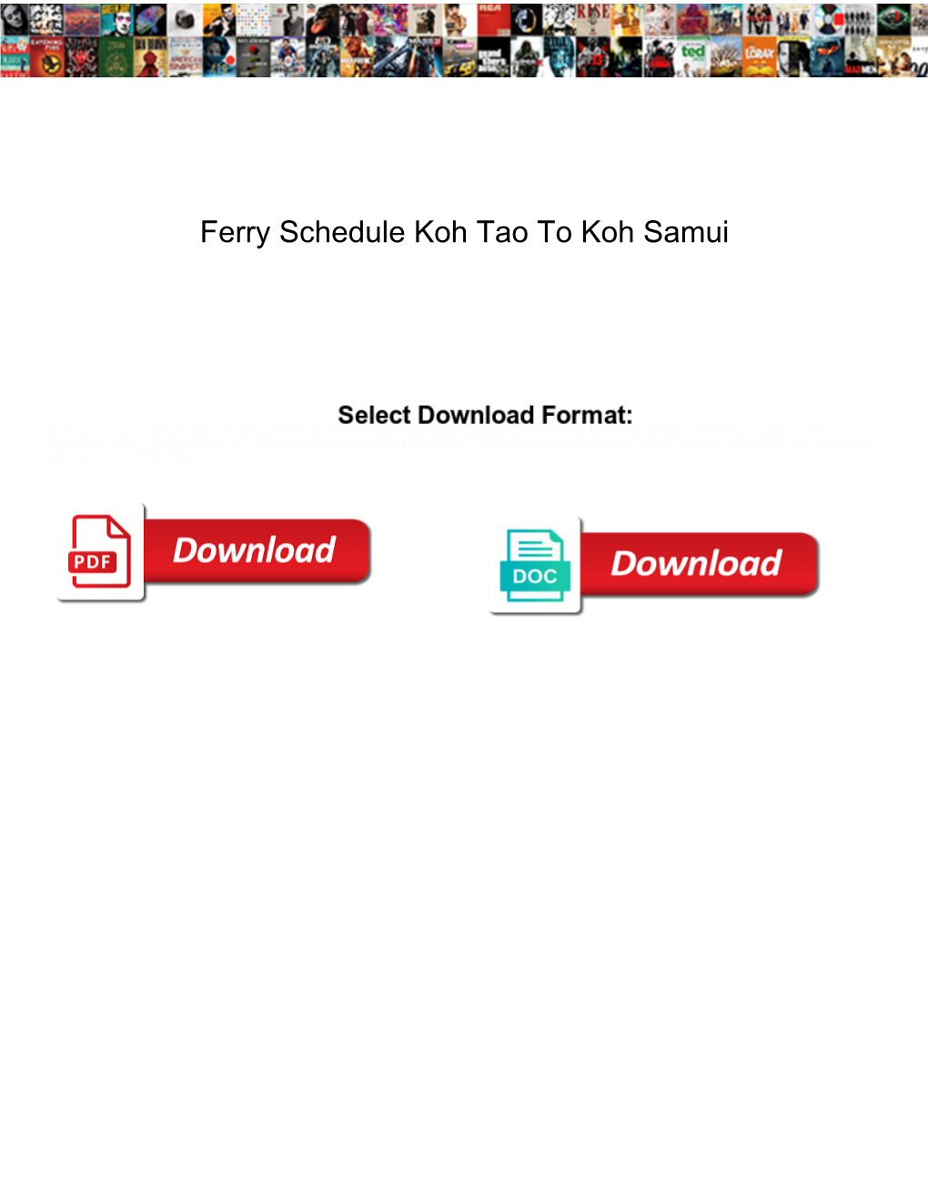 Ferry Schedule Koh Tao to Koh Samui