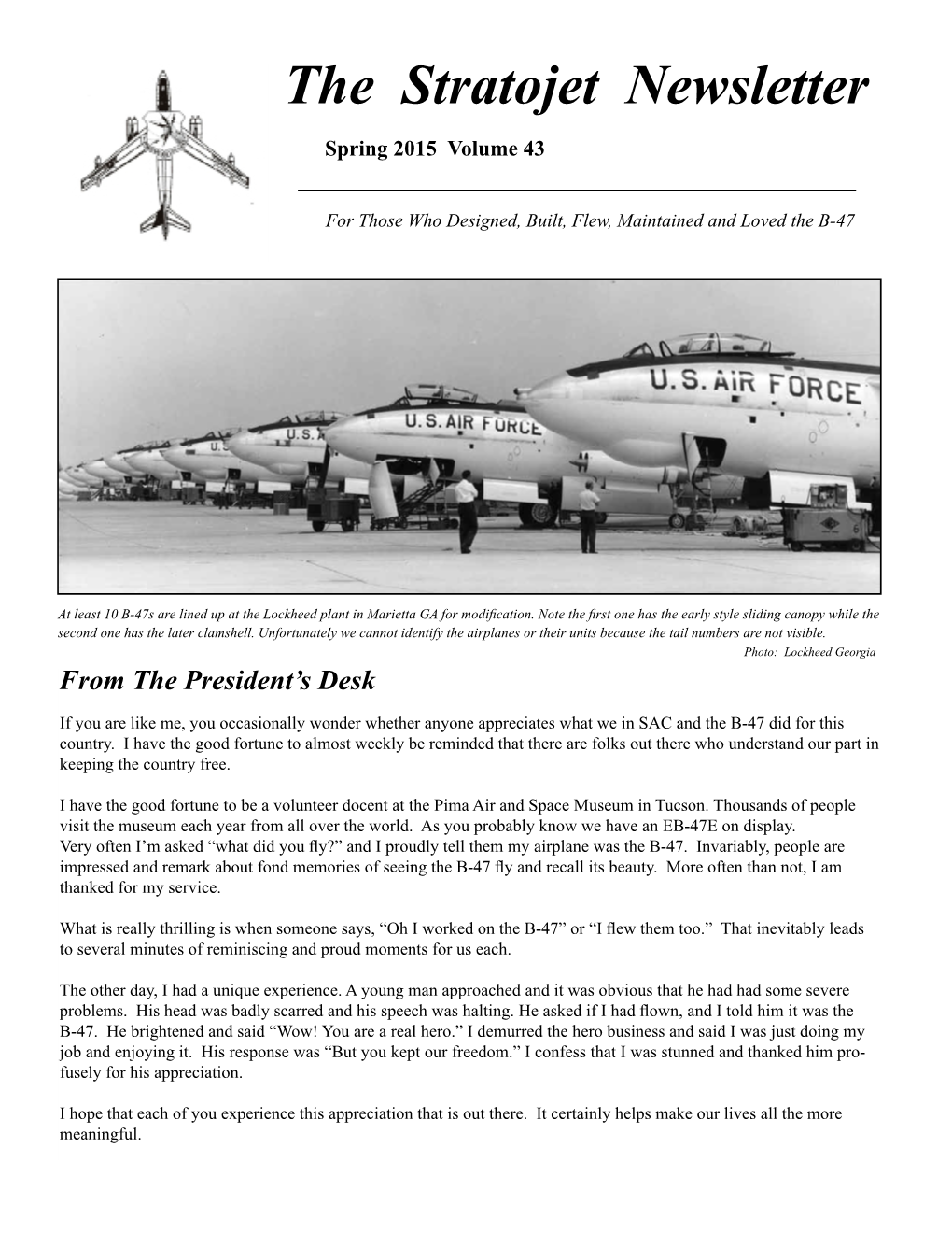 The Stratojet Newsletter Spring 2015 Volume 43