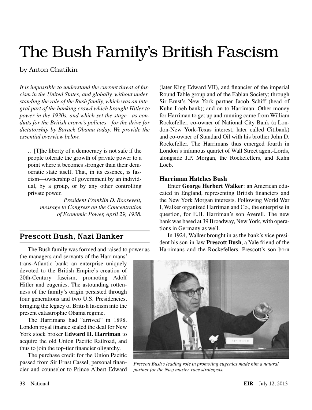 The Bush Family's British Fascism