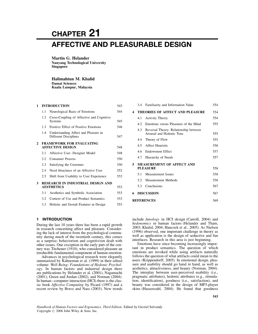 Affective and Pleasurable Design